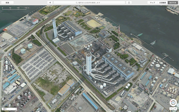 OSXマップアプリで見た、新名古屋火力発電所 - 1
