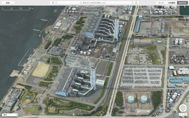 OSXマップアプリで見た、新名古屋火力発電所 - 2