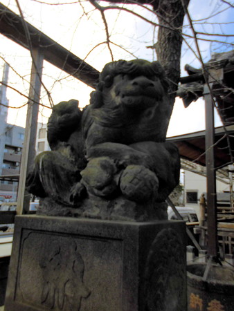 東品川_利田神社(かがたじんじゃ)-05b狛犬(吽)