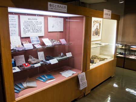 奇石博物館の展示棚