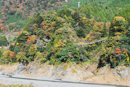 八橋小道の吊橋