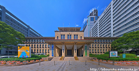 静岡県庁　パノラマ写真　心射方位図法による投影　HDR　140°×95°