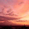 10月21日富士宮からの早朝富士山 おはようございます(^ ^)富士山少し残念でしたが、綺麗な朝焼けでした～