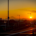 治水橋の夕日と富士山＠治水橋