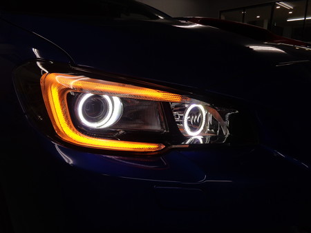 ＷＲＸ　ＳＴＩ　ＶＡＢ　東京都　イカリング・ＮＥＷアウディ風ＬＥＤ　オレンジ
