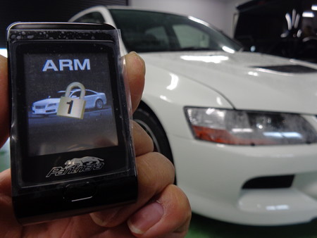 ランサーエボリューション９　滋賀県　セキュリティ取付