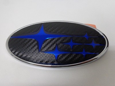 スバルエンブレム　カーボンシート加工タイプ１＆クリアブルータイプ２加工