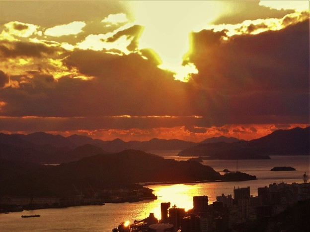 師走の夕陽 in 浄土寺山展望台2016.12.29
