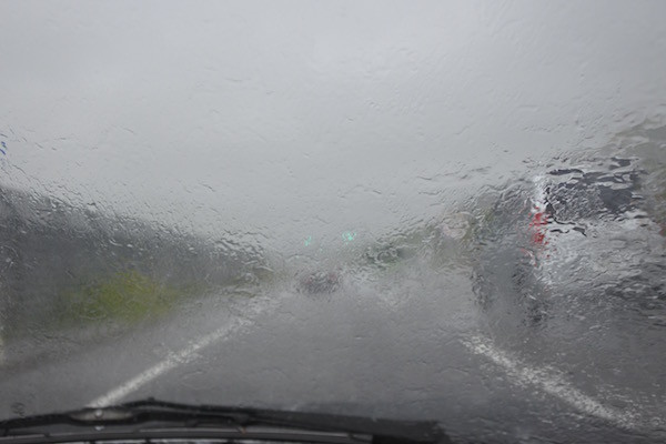 青森市内では豪雨に遭遇するも 青森市内では豪雨に遭遇するも